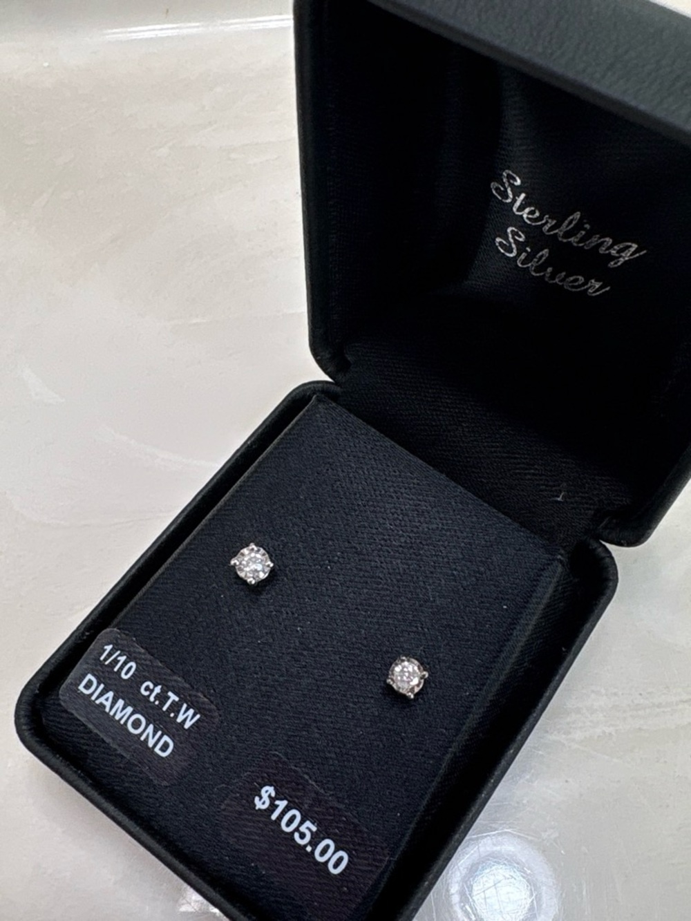 Kohl's natural Diamond Stud Earrings in Black Box